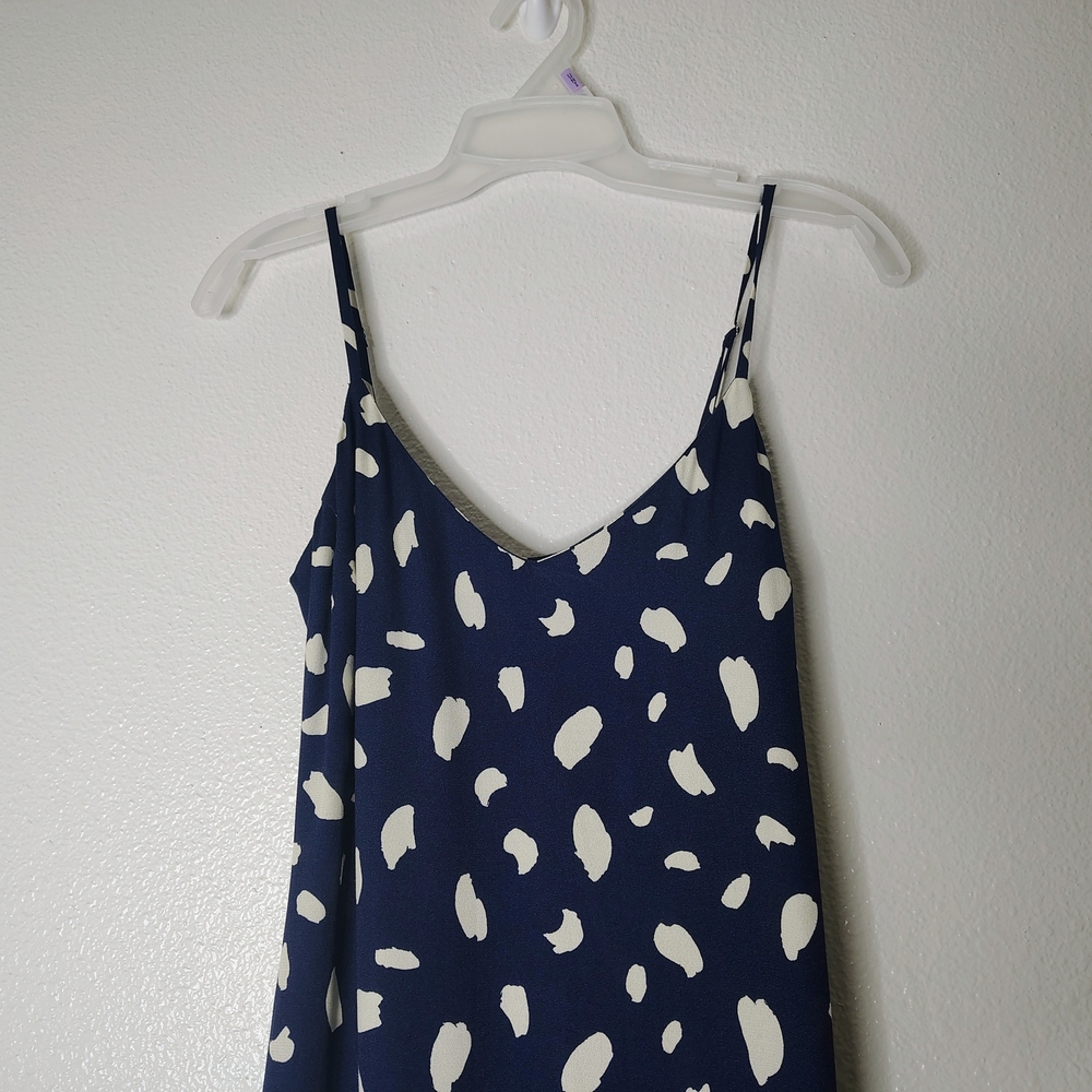 NWT Reformation Floral Maxi Dress Small Navy Pink Ruffle High Low READ Flaw - Picture 6 of 16